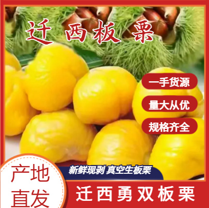 迁西县生板栗仁手工去壳去皮迁西板栗新鲜去皮真空包装