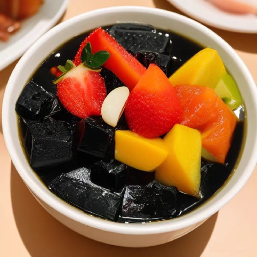 乐昌市速食黑凉粉白凉粉龟苓膏正宗广东江门百泉烧仙草甜品果冻奶茶夏季