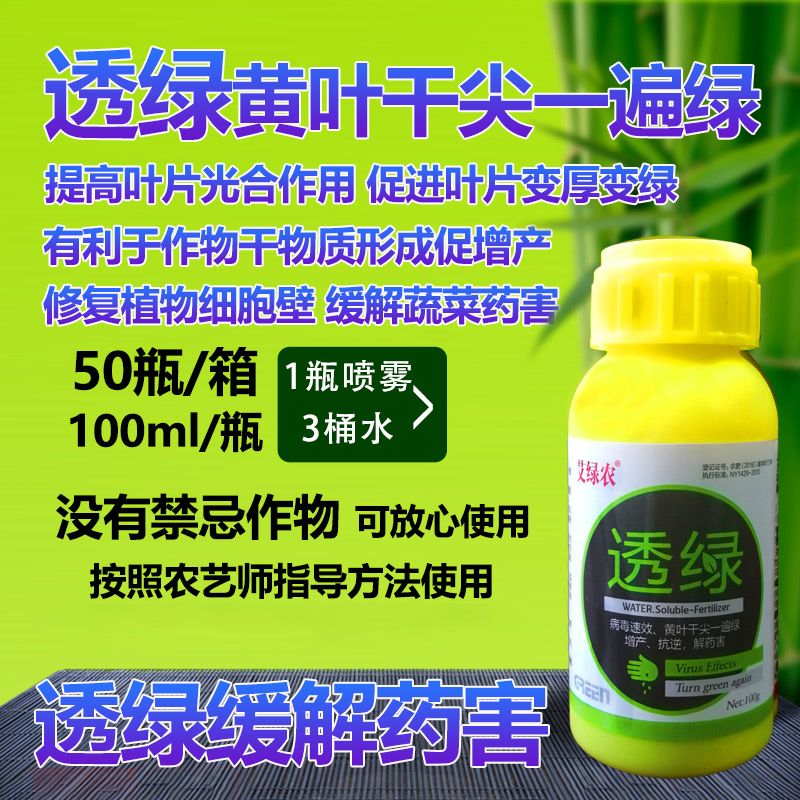 叶面肥  绿叶先锋透绿黄叶干尖一喷绿叶菜葱姜蒜韭菜干尖一遍见