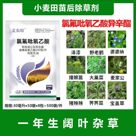 郑州氯氟吡氧乙酸异辛酯 一年生阔叶杂草除草剂小麦 广谱安全快速