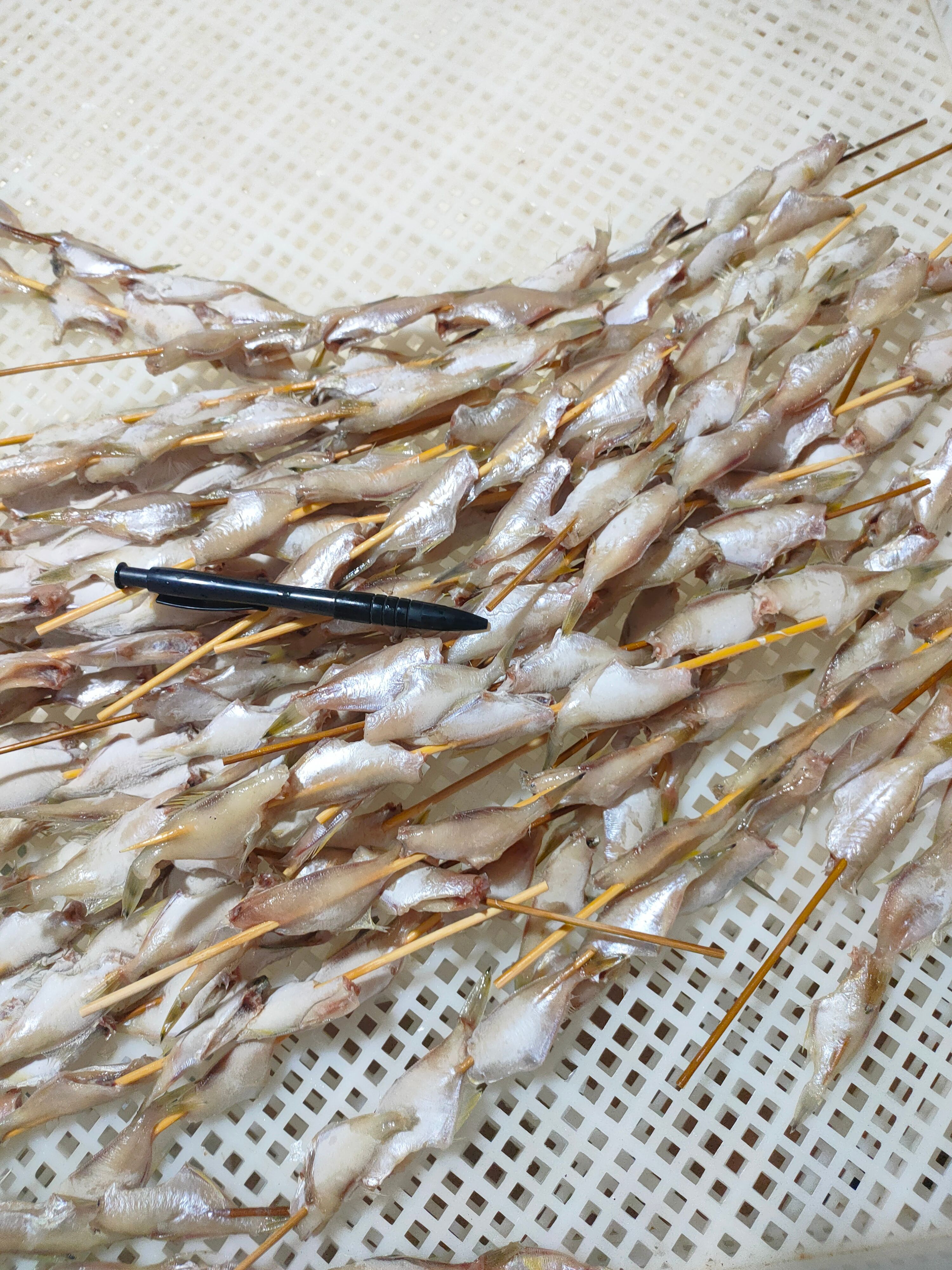 烧烤串、马面鱼串、4条一串、净重15斤/件、烧烤用料