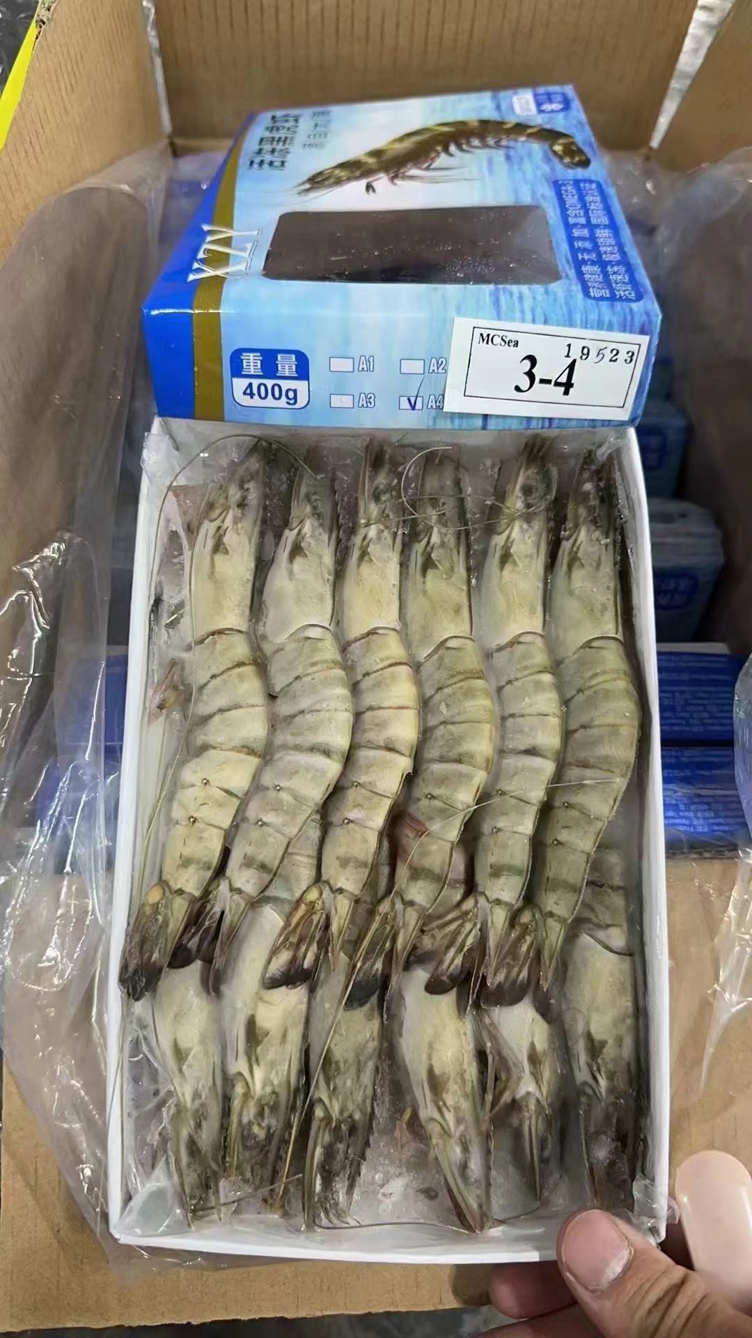 大虾越南黑虎虾400克  x10盒装