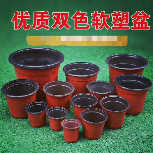 宿迁花盆 优质双色盆塑料加厚育苗盆种花简易盆多肉盆盆栽绿植盆