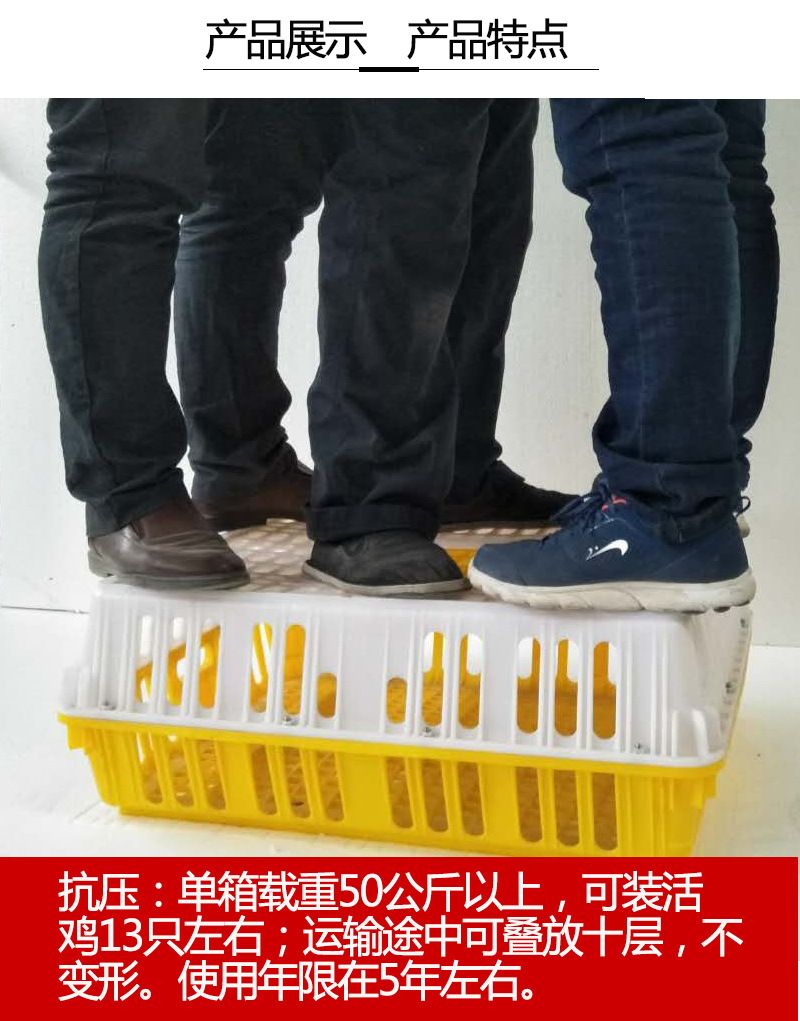 鸡笼 成鸡周转箱加强型特大运输笼塑料鸡鸭鹅鸽子笼鸡用运输筐子
