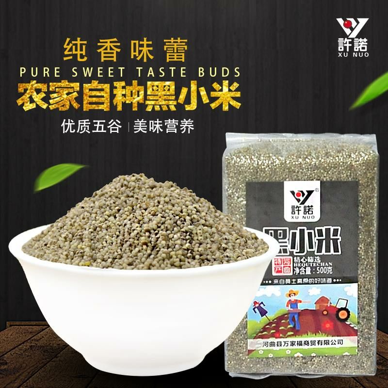  山西特产河曲粗粮五谷杂粮黑小米2018新米真空包装500g