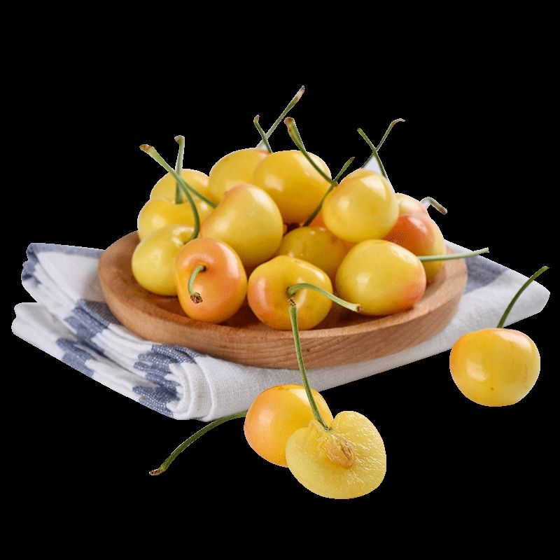  山东烟台大樱桃美早黄水晶包邮