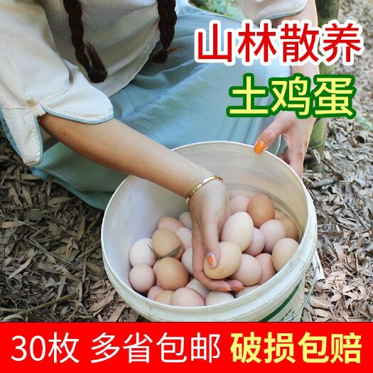 潜山市 散养土鸡蛋新鲜农村柴鸡蛋草鸡蛋孕妇儿童30枚虫草走地鸡破损赔