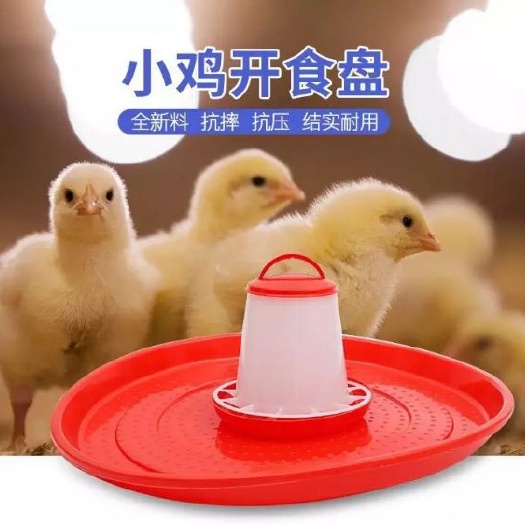 东台市小鸡开食盘雏鸡饲料盘养鸡设备用品鸡鸭鹅用塑料垫盘料桶开食盘