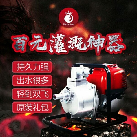 抽管机  抽水机大流量2冲程水泵寸1小型汽油机农用灌溉水泵高压自吸