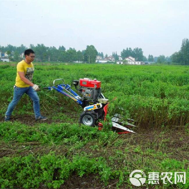  四轮多行芝麻收割机柴油手扶席草收割机