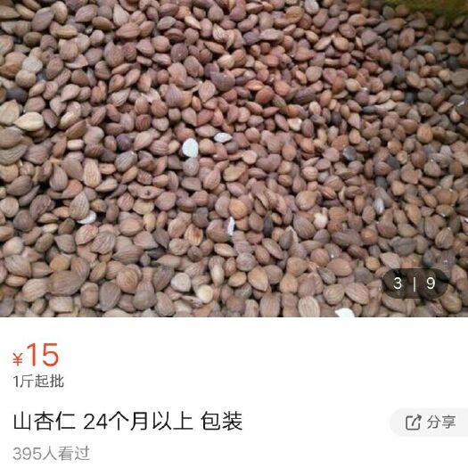 赞皇县甜杏仁 12-18个月 散装
