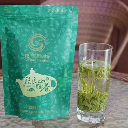 孝感 福良山 绿茶龙井茶 扁平型 100克一袋 包邮 自产自销