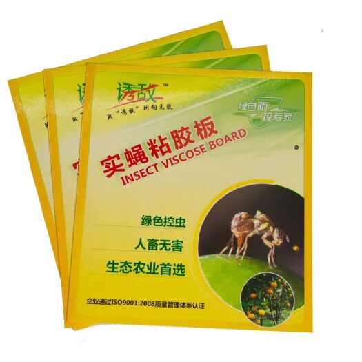 诱虫板  诱敌实蝇粘胶板优势：强力粘胶丶双面涂胶丶完全降解丶防水耐热！