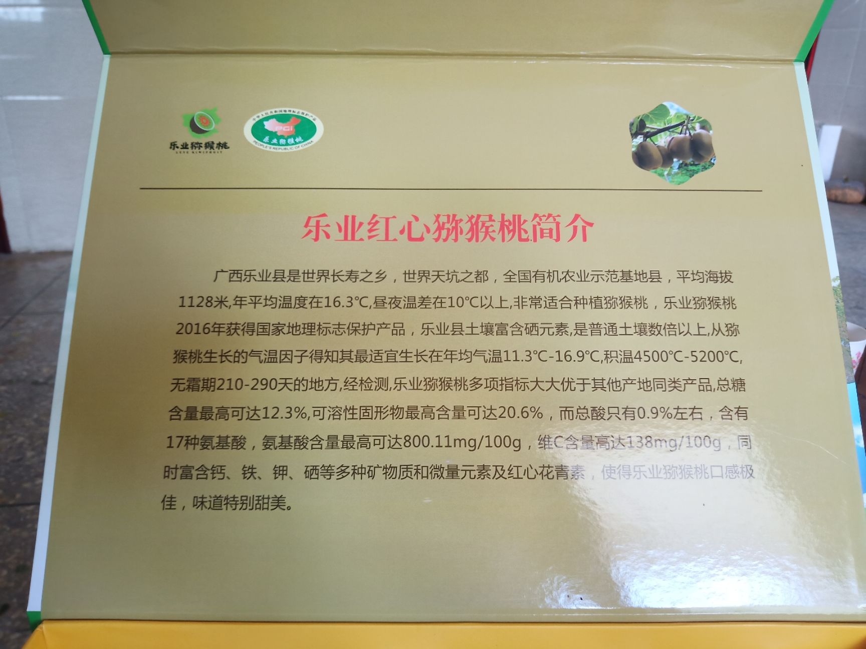  天赐乐业好山水，地孕乐业猕猴桃。