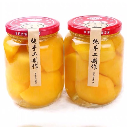 砀山县毛桃罐头 纯手工自制砀山黄桃罐头，无任何化学添加剂