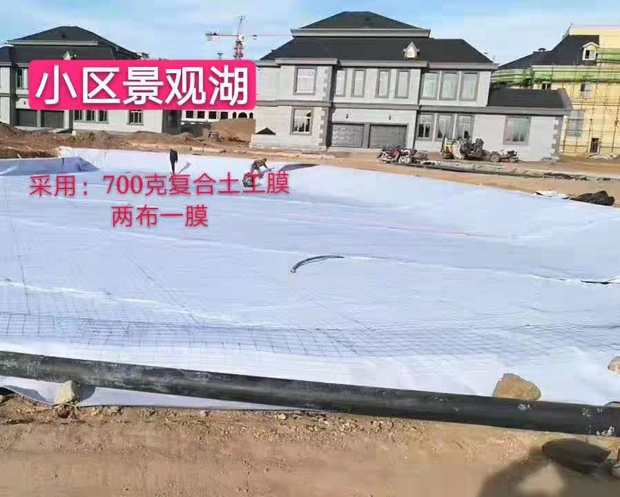  复合土工膜两布一膜一布一膜鱼塘河道护坡人工湖 防渗膜防水布