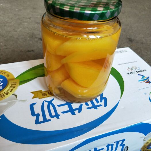 沂水县黄桃罐头 大锅蒸罐头