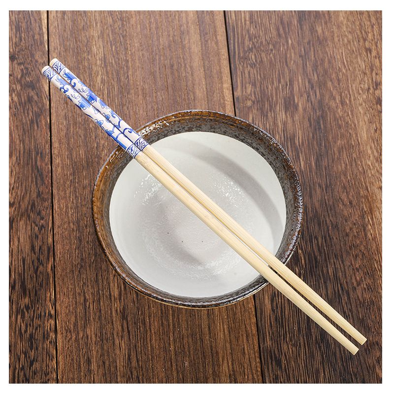 筷子 厂家直销热转印青花筷餐具四件套青花瓷筷