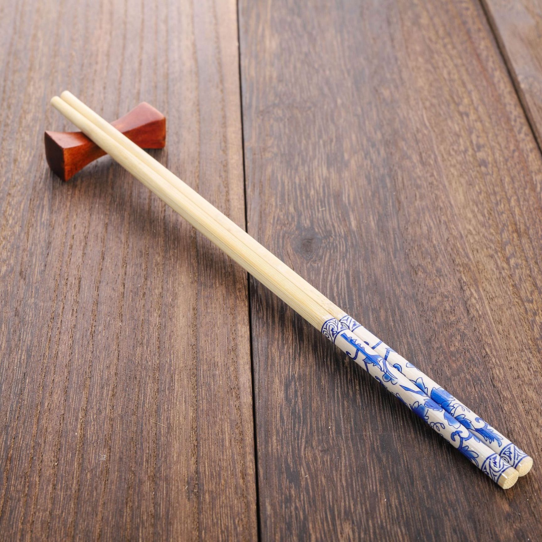 筷子 厂家直销热转印青花筷餐具四件套青花瓷筷