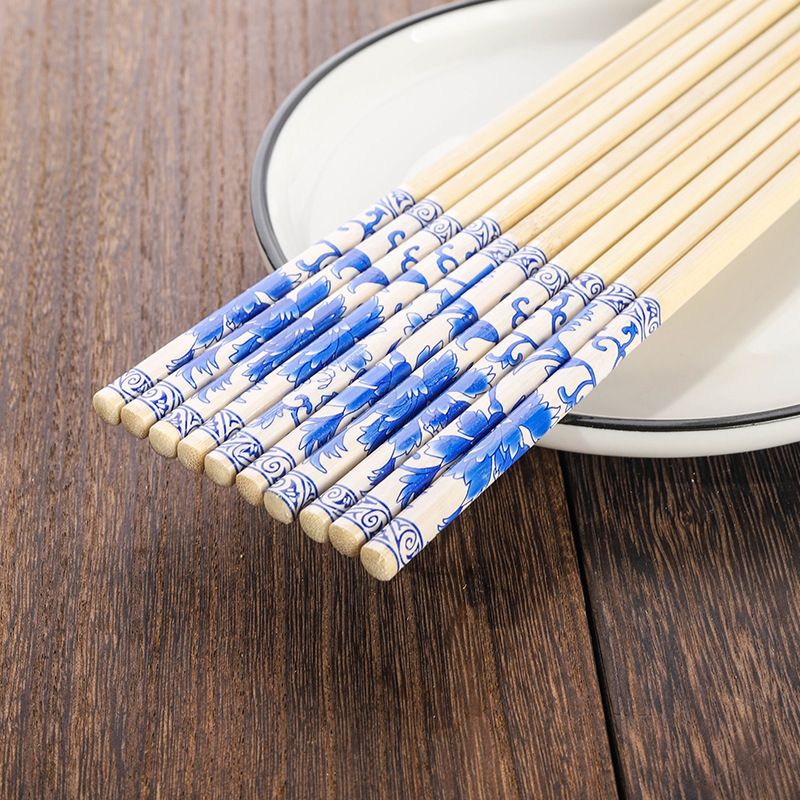 筷子 厂家直销热转印青花筷餐具四件套青花瓷筷