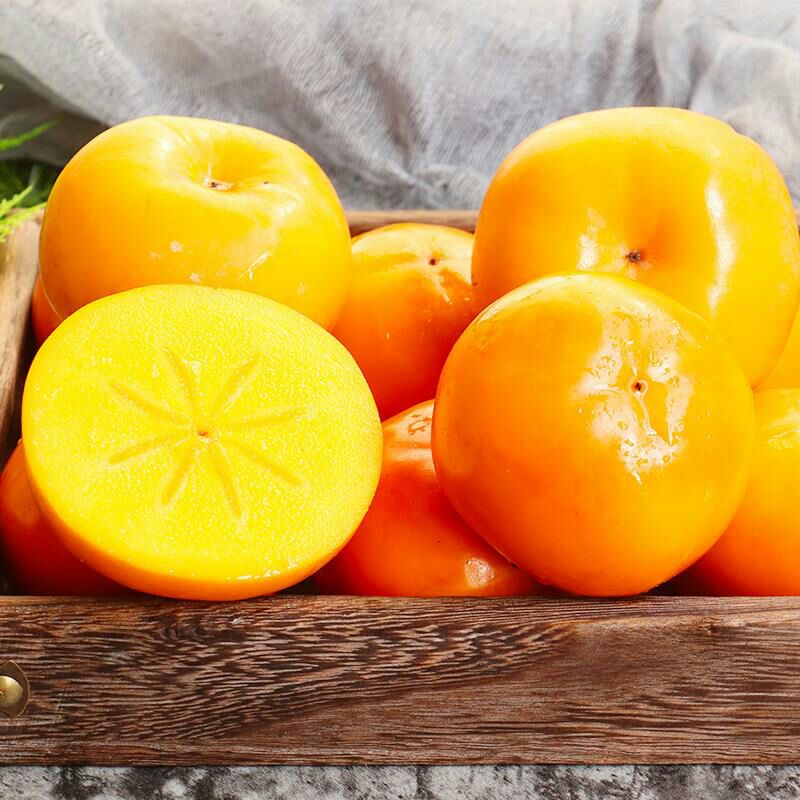 保山柿子新鲜脆柿子水果硬柿子带箱10斤包邮应季脆甜柿子火晶