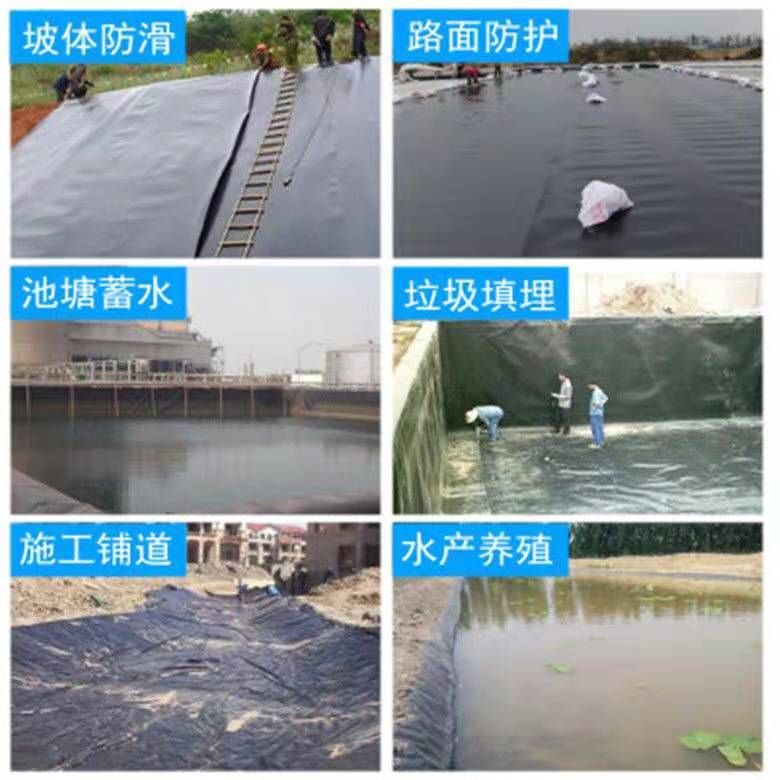 防雨布 HDPE土工膜防渗膜 鱼塘藕池垃圾填埋场河道蓄水池 沼气池膜