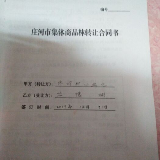 庄河市果园 桃园，10O亩。现种植2年生桃树6000棵，李子三千棵