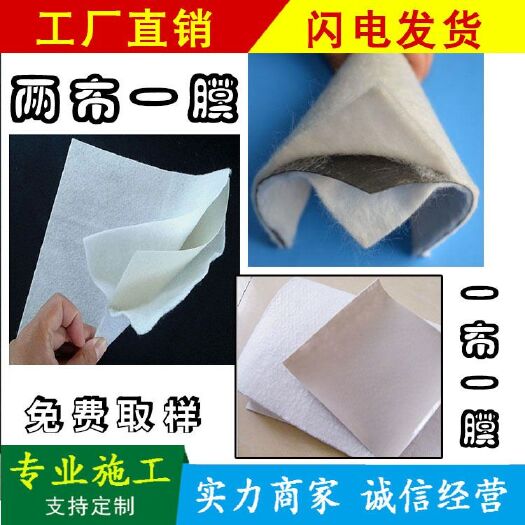 德州黑白膜 土工膜一布两布一膜鱼塘河道防水膜人工湖加厚防渗布复合土工布