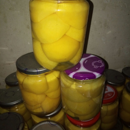 平邑县黄桃罐头 手工工艺，天然食品