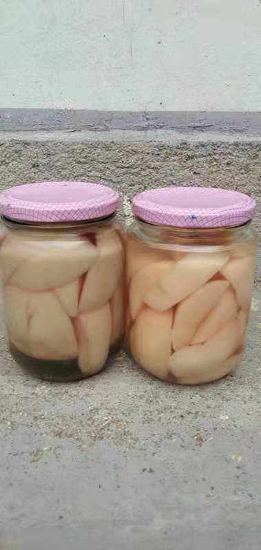 黄桃罐头  自制各种蜜桃罐头，桃子品种多，剂，手工制作，木柴熬制，