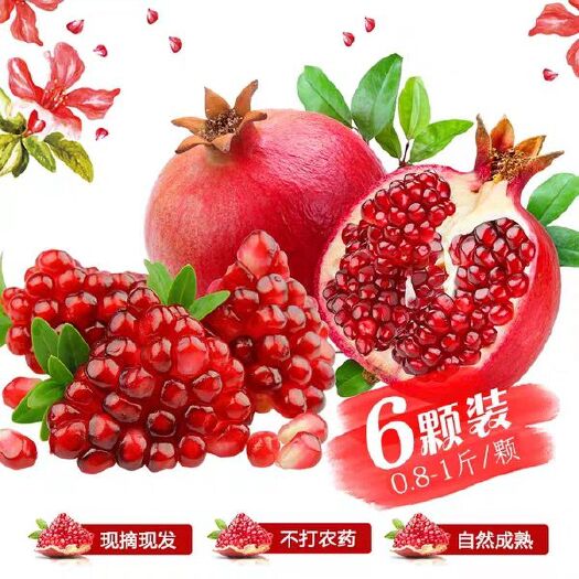 荥阳市 突尼斯软籽石榴新鲜包邮现摘现发孕妇水果甜石榴产地种植