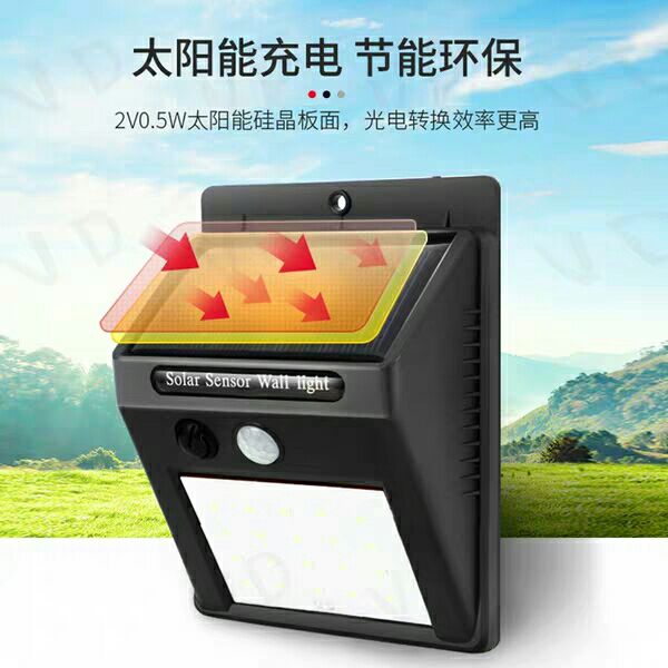 太阳能灯户外花园庭院灯家用感应新农村路灯防水壁灯室外电灯
