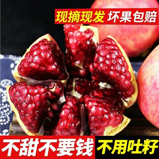 会理市新鲜突尼斯软籽石榴5斤精选大果礼盒装包邮5-7个精选大果