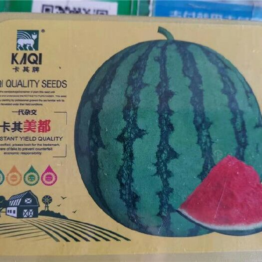 淮安卡其美都西瓜种子中早熟品种果实圆形瓢色艳红糖度高甘甜多汁