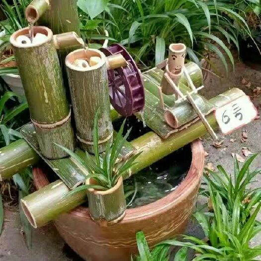 竹制茶盘 风    水轮流转 招财进宝摆件