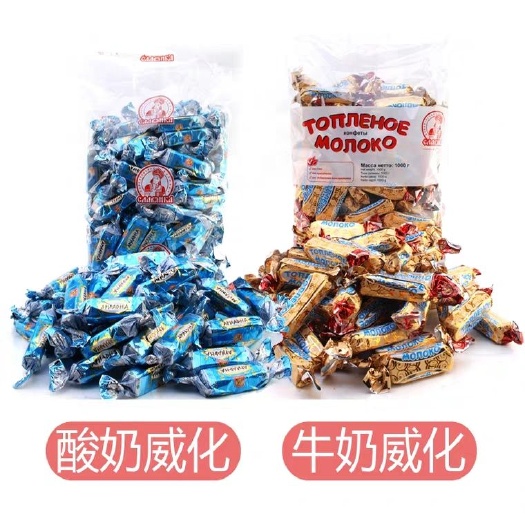 哈尔滨紫皮糖 俄罗斯斯拉夫人酸奶鲜奶威化