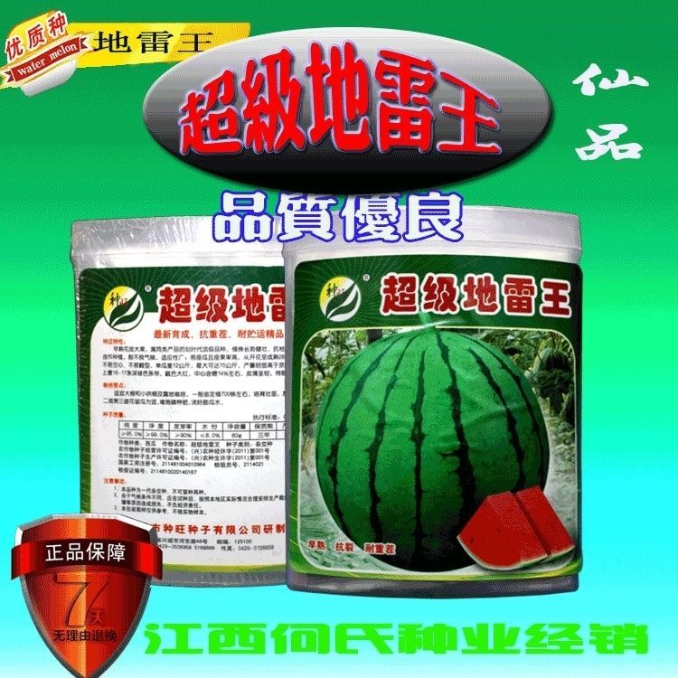  【超级地雷王】西瓜种子早熟大果地雷瓜西瓜种子皮薄耐裂耐重茬