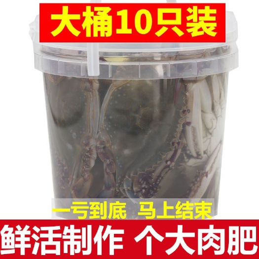 宁海县冻梭子蟹 咸炝蟹10只装呛蟹咸蟹宁波特产梭子蟹即食海鲜白蟹腌蟹肥硕味美