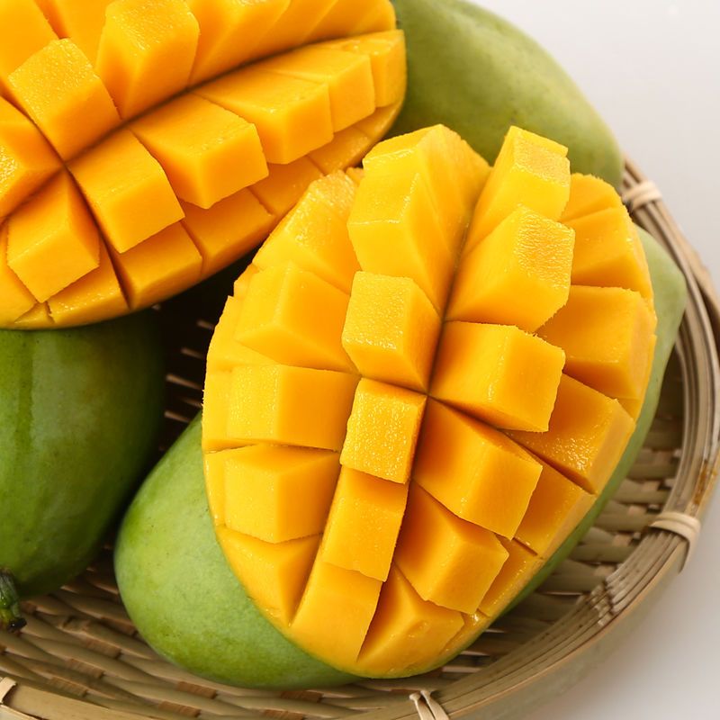  越南青芒5斤新鲜大芒果当季青皮芒水果甜心10/3斤整箱