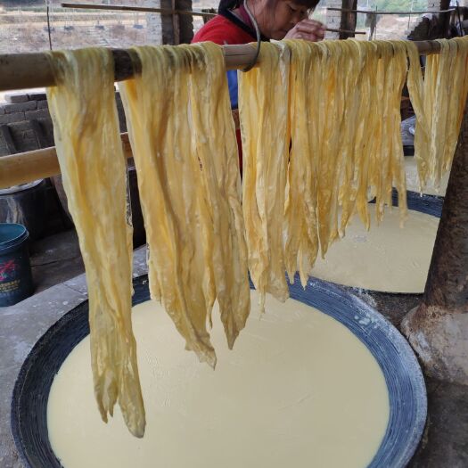 河源 正宗客家40年铁锅40年扯腐竹老手艺柴火腐竹原浆豆浆味浓