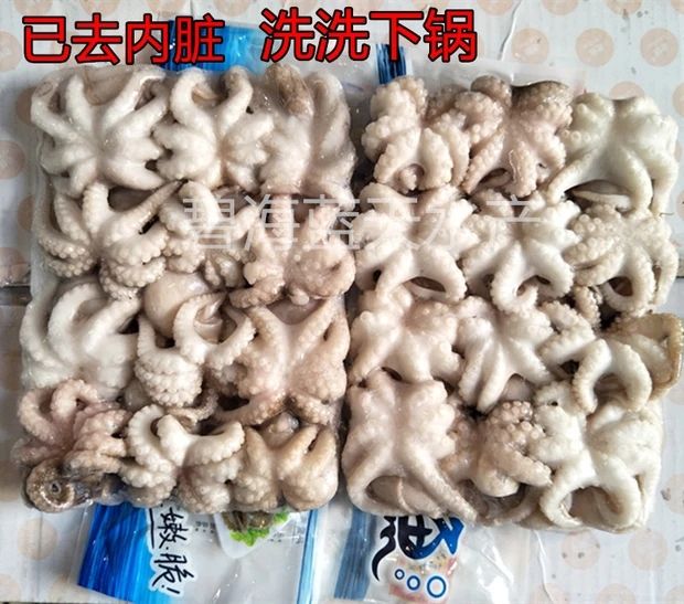  新鲜小章鱼小八爪鱼净内脏12袋海鲜迷你小八抓冷冻海鱼火锅食