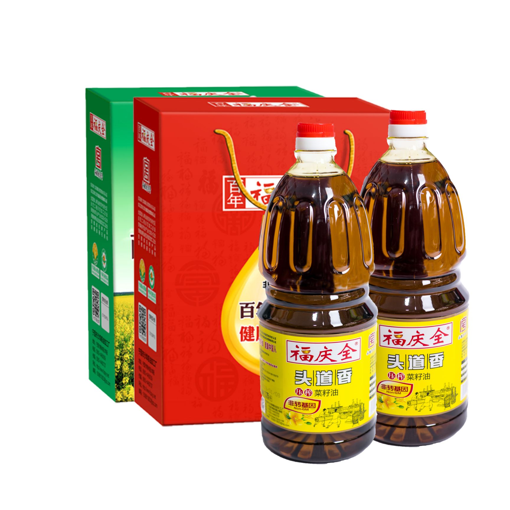  福庆全头道香压榨菜籽油1.75L*2礼盒装