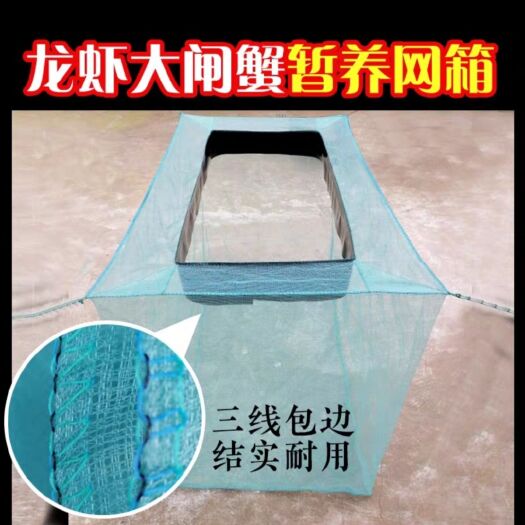 自贡水产养殖网箱 螃蟹暂养网箱大闸蟹龙虾黄鳝网箱加沿边防逃网箱10目加厚养殖网