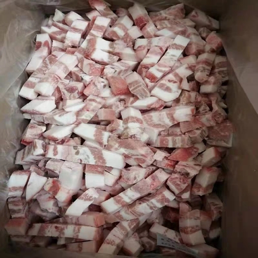 南京猪肉类  新鲜冷冻带皮槽头五花肉块肉丁 带皮五花块 20斤韩国烤肉丁