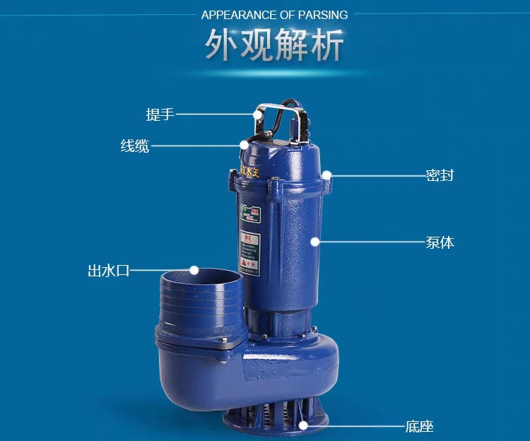  家用220V大口径大流量潜水泵用于农田抽水灌溉大棚供水6寸