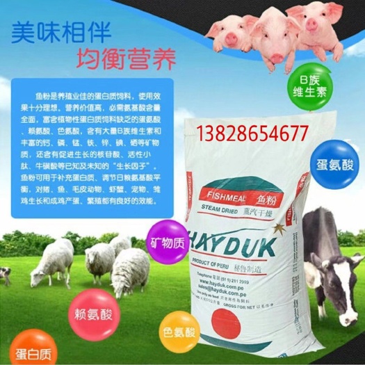 深圳秘鲁HAYDUK(海都)蒸汽干燥鱼粉100斤/袋包邮