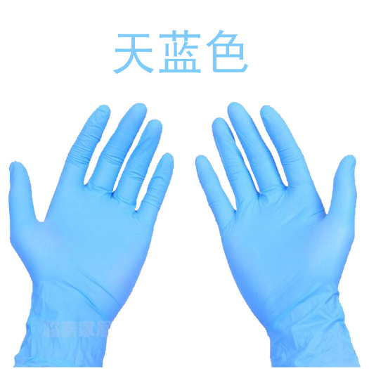 吴桥县防蜂手套  一次性手套蓝色橡胶乳防油水食品医用牙科实验紫加长加厚
