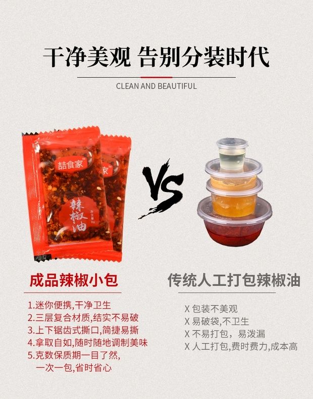  喆食家外卖辣椒油包小包香辣蘸饺子料辣椒油调料