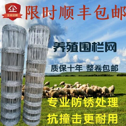 安平县护栏网/ 养殖网草原网围栏网热镀锌铁丝网钢网果园网牛羊鹿网香猪网圈山地