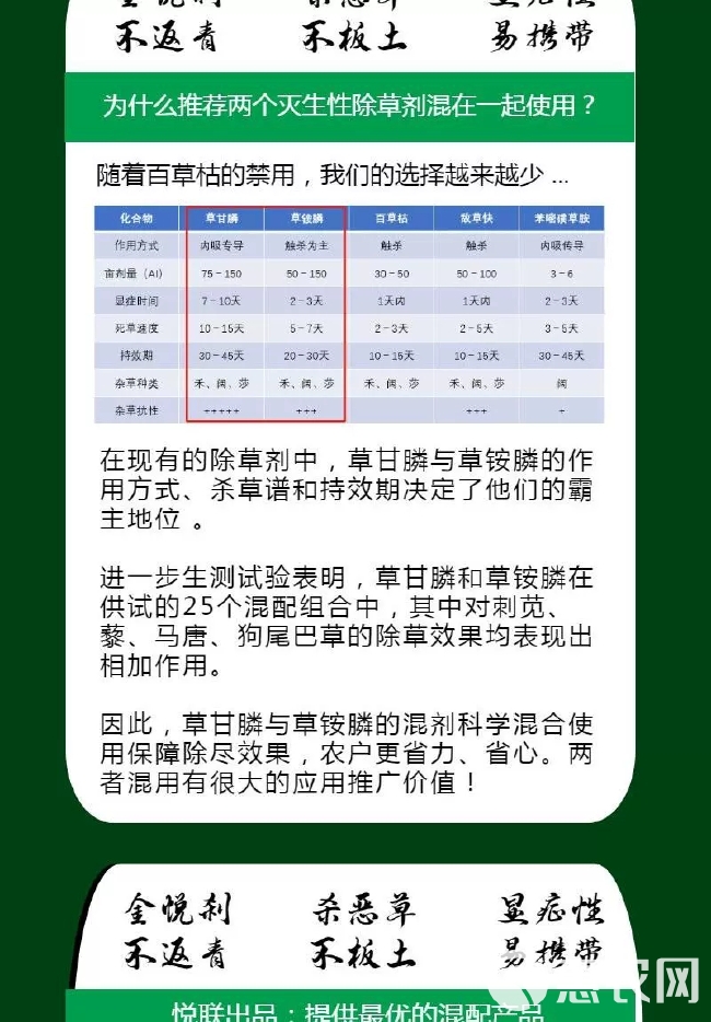 80%草铵膦草甘膦除草烂根一扫光杂草甘磷干瞵铵盐灭草剂除草剂